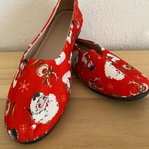 Festive Red Santa Flats